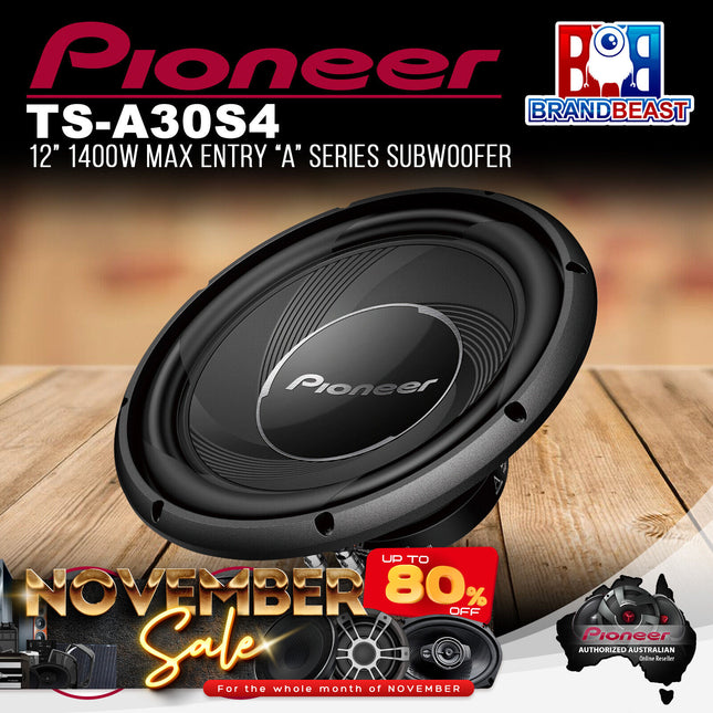 Pioneer TS-A30S4 1400W 12" Entry "A" Series Subwoofer