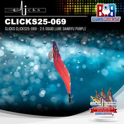 Clicks CLICKS25-069 - 2.5 Squid Lure Danryu Purple