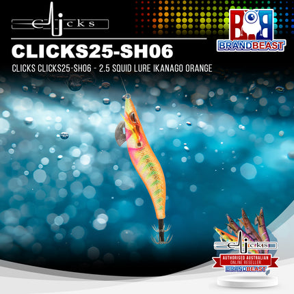 Clicks CLICKS25-SH06 - 2.5 Squid Lure Ikanago Orange