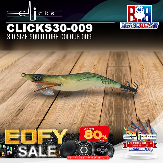 Clicks CLICKS30-009 3.0 Size Squid Lure Colour 009