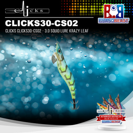 Clicks CLICKS30-CS02 - 3.0 Squid Lure Krazy Leaf