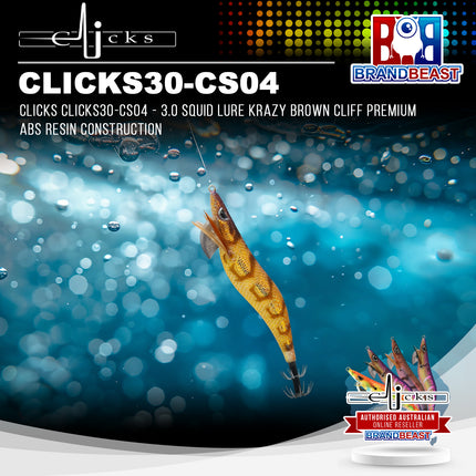 Clicks CLICKS30-CS04 - 3.0 Squid Lure Krazy Brown Cliff Premium ABS Resin Construction