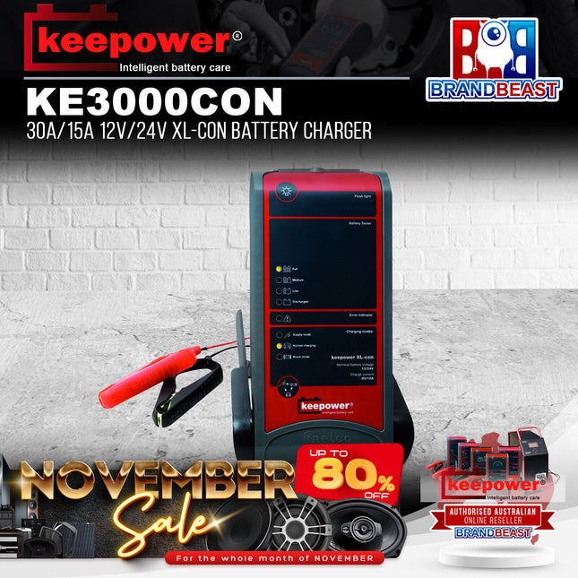 Keepower KE3000CON 30A/15A 12V/24V XL-con Battery Charger
