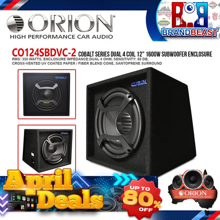 Orion CO124SBDVC-2 12&quot; dual 4 ohm Car Audio Subwoofer Enclosure Sub Box