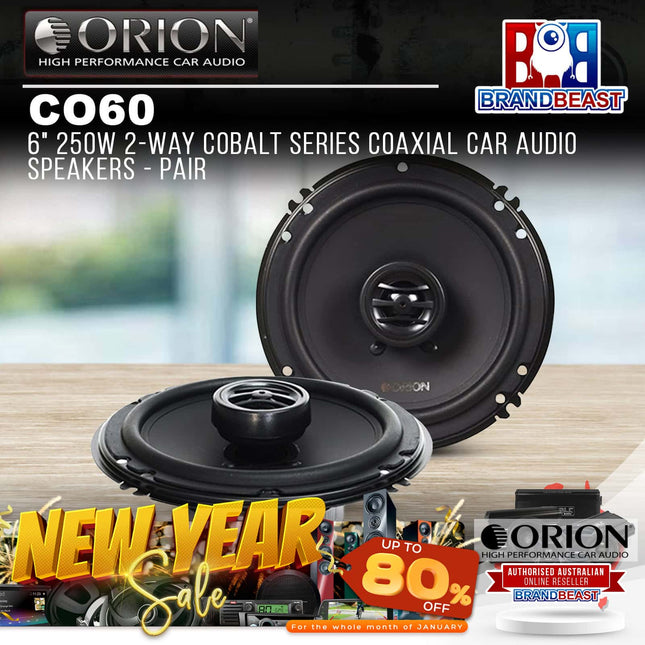 Orion CO60 6&quot; 250W 2-Way Cobalt Series Coaxial Car Audio Speakers - Pair