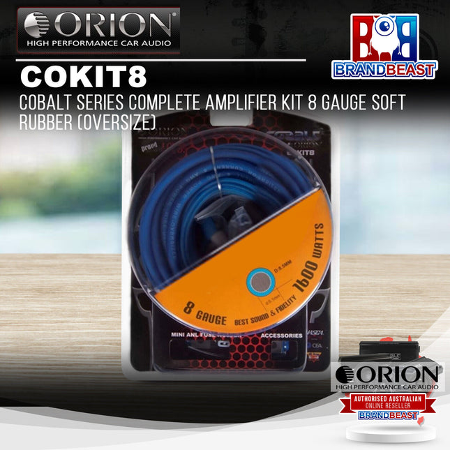 Orion COKIT8 Cobalt Series Complete Amplifier Kit 8 Gauge Soft Rubber (Oversize)