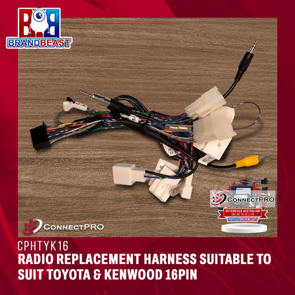 ConnectPRO CPH-TYK16 Radio Replacement Harness To Suit Toyota & Kenwood 16PIN
