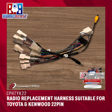 ConnectPRO CPH-TYK22 Radio Replacement Harness For Toyota & Kenwood 22PIN