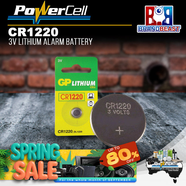 PowerCell CR1220 3V 35mAh Lithium Coin Cell Battery