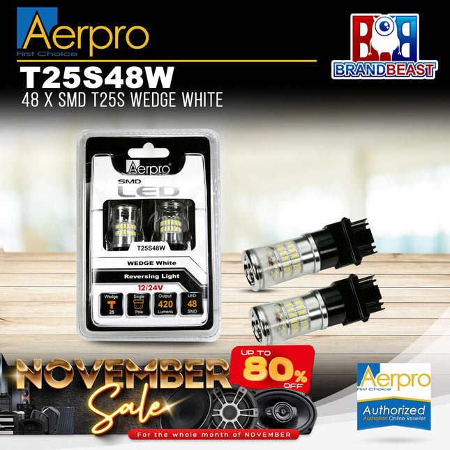 Aerpro T25S48W 48x T25S SMD Wedge - White