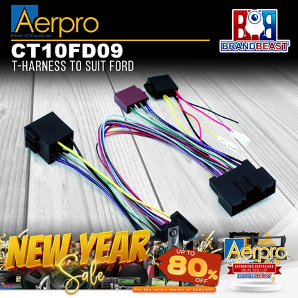 Aerpro CT10FD09 T-Harness to Suit Ford Fiesta 2010 Up Only