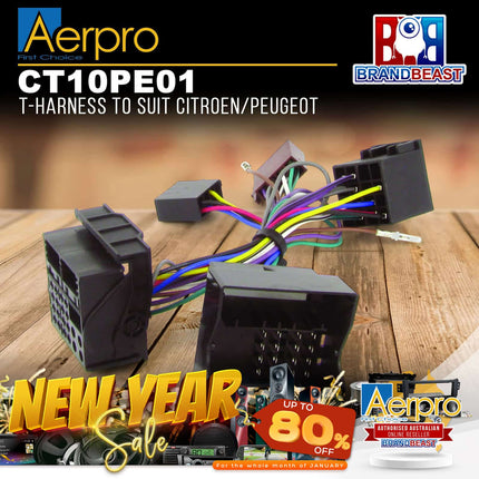 Aerpro CT10PE01 T-Harness to Suit Citroen/Peugeot