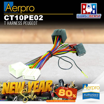 Aerpro CT10PE02 T-Harness to Suit Peugeot