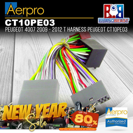 Aerpro CT10PE03 T-Harness to Suit Peugeot