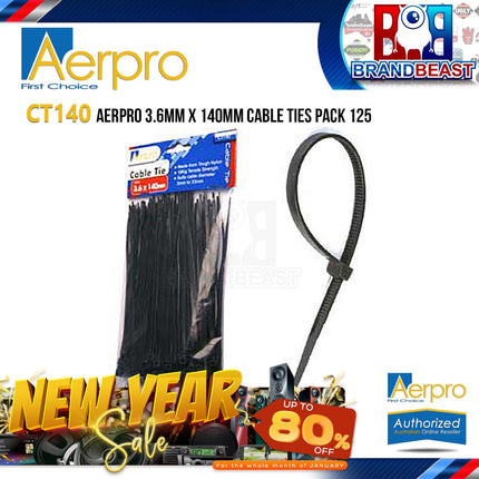 Aerpro CT140 3.6mm x 140mm Cable Ties 125 Pack