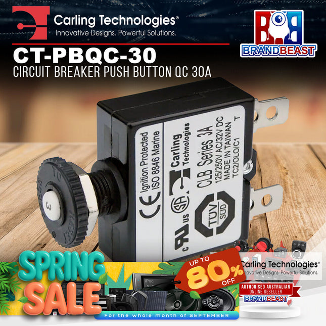 Carling CT-PBQC-30 Circuit Breaker Push Button QC 30A