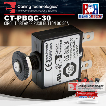 Carling CT-PBQC-30 Circuit Breaker Push Button QC 30A