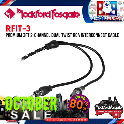 Rockford Fosgate RFIT-3 3 Feet Premium Dual Twist Signal Cable
