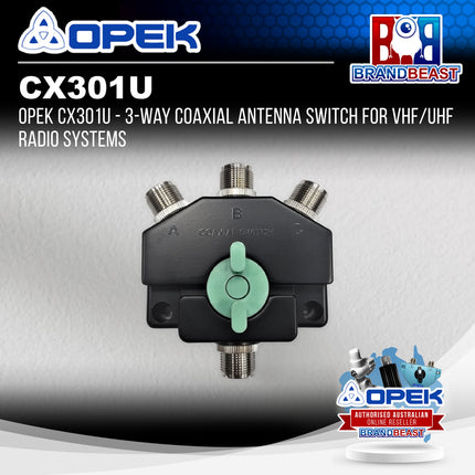 OPEK CX301U - 3-Way Coaxial Antenna Switch for VHF/UHF Radio Systems