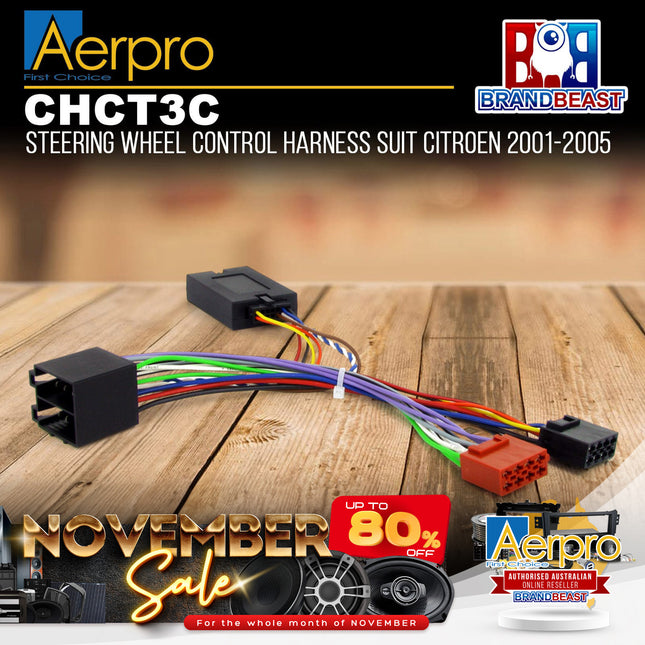 Aerpro CHCT3C Steering Wheel Control Harness Suit Citroen 2001-2005