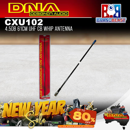 DNA CXU102 4.5dB UHF CB Whip Antenna - 61cm