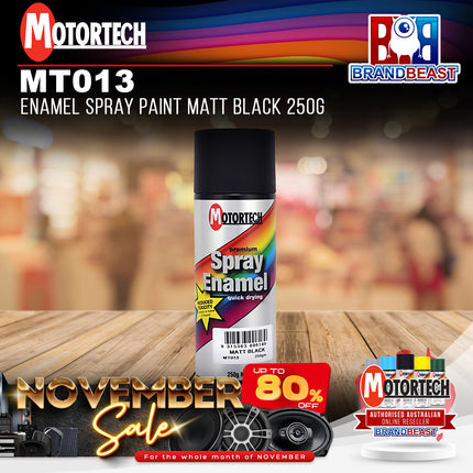 Motortech MT013 250G Enamel Spray Paint Matt Black