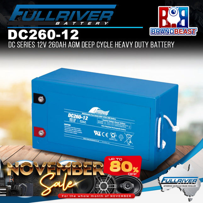 Fullriver DC260-12 DC Series 12V 260Ah AGM Deep Cycle Heavy Duty Battery