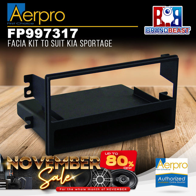 Aerpro FP997317 Single DIN Textured Black Facia Kit For Kia Sportage 2005 - 2009