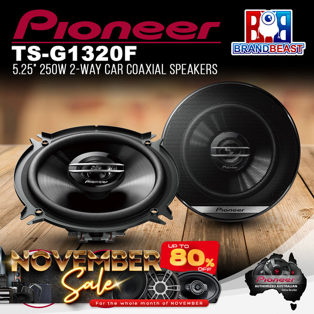 Pioneer TS-G1320F G-Series 5.25"/13cm 250W 2-Way Coaxial Speakers
