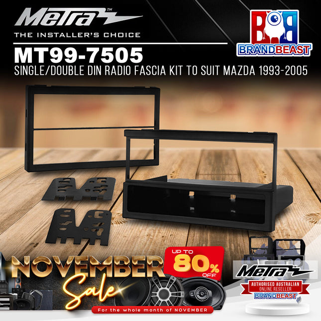 Metra MT99-7505 Single/Double DIN Radio Fascia Kit To Suit Mazda 1993-2005