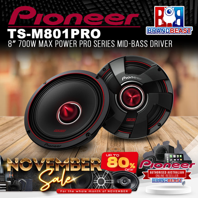 Pioneer TS-M801PRO 8" 700w Max Power PRO Series Mid-Bass Driver