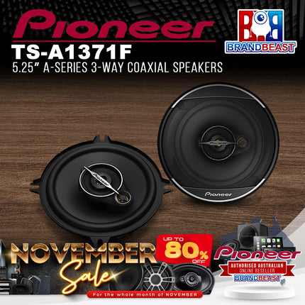 Pioneer TS-A1371F 5.25" A-Series 3-Way Coaxial Speakers