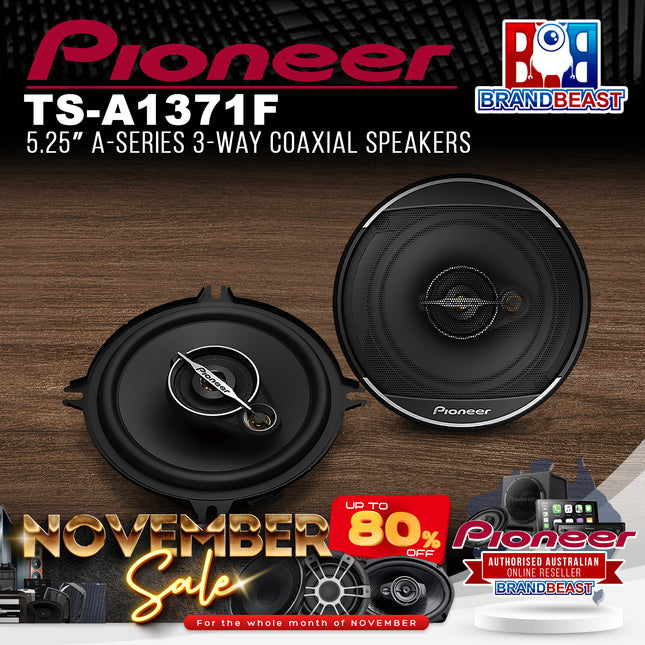 Pioneer TS-A1371F 5.25" A-Series 3-Way Coaxial Speakers
