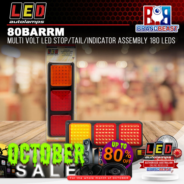 LED Autolamps 80BARRM Multi Volt LED Stop/Tail/Indicator Assembly 180 LEDs