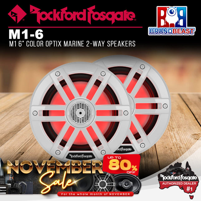 Rockford Fosgate M1-6 M1 6" Color Optix Marine 2-Way Speakers