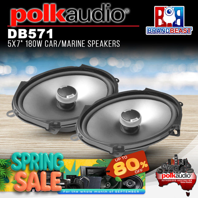 Polk Audio DB571 5x7" 180W Car/Marine Speakers