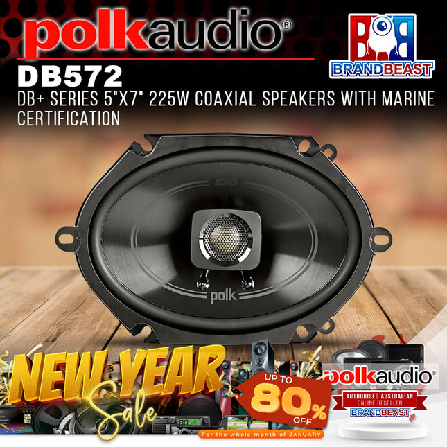 Polk Audio DB572 DB+ Series 5"x7" 225W Coaxial Speakers with Marine Certification