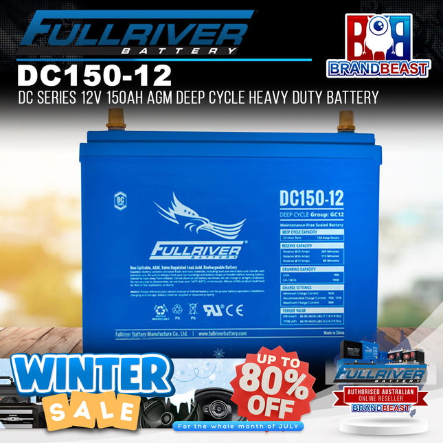 Fullriver DC150-12 DC Series 12V 150Ah AGM Deep Cycle Heavy Duty Battery