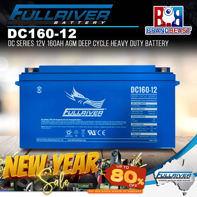 Fullriver DC160-12 DC Series 12V 160Ah AGM Deep Cycle Heavy Duty Battery