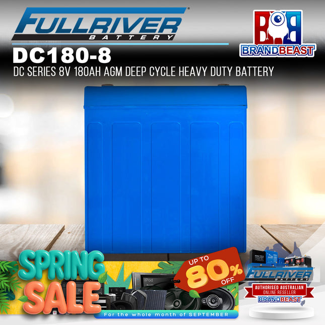 Fullriver DC180-8 DC Series 8V 180Ah AGM Deep Cycle Heavy Duty Battery