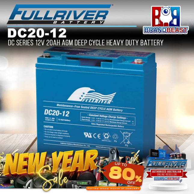 Fullriver DC20-12 DC Series 12V 20Ah AGM Deep Cycle Heavy Duty Battery