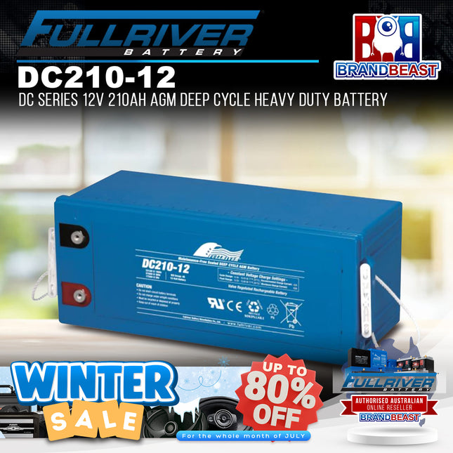 Fullriver DC210-12 DC Series 12V 210Ah AGM Deep Cycle Heavy Duty Battery