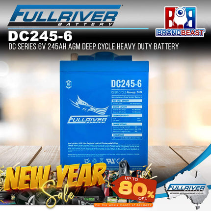 Fullriver DC245-6 DC Series 6V 245Ah AGM Deep Cycle Heavy Duty Battery