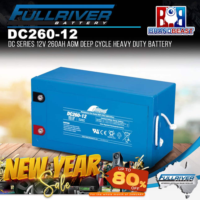 Fullriver DC260-12 DC Series 12V 260Ah AGM Deep Cycle Heavy Duty Battery