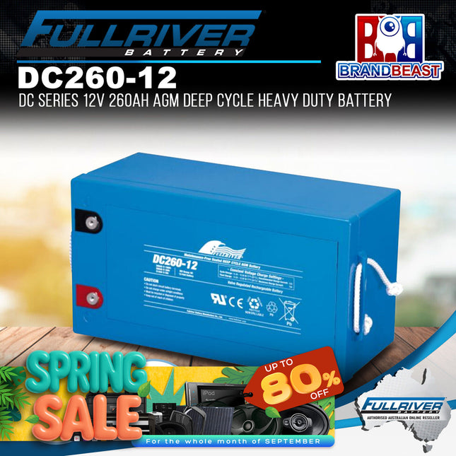 Fullriver DC260-12 DC Series 12V 260Ah AGM Deep Cycle Heavy Duty Battery