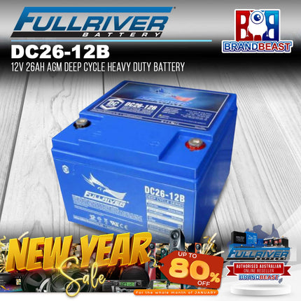 Fullriver DC26-12B DC Series 12V 26Ah AGM Deep Cycle Heavy Duty Battery