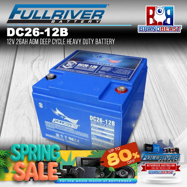 Fullriver DC26-12B DC Series 12V 26Ah AGM Deep Cycle Heavy Duty Battery