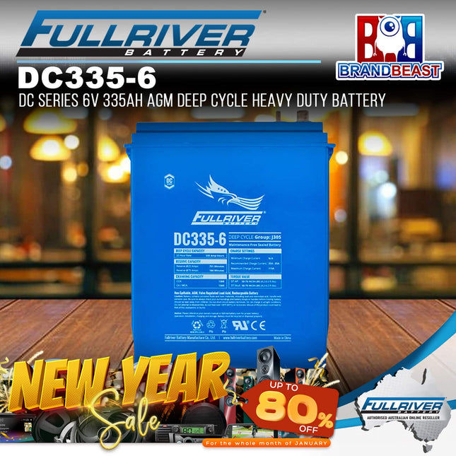 Fullriver DC335-6 DC Series 6V 335Ah AGM Deep Cycle Heavy Duty Battery