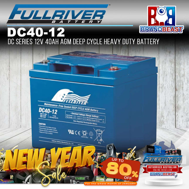 Fullriver DC40-12 DC Series 12V 40Ah AGM Deep Cycle Heavy Duty Battery