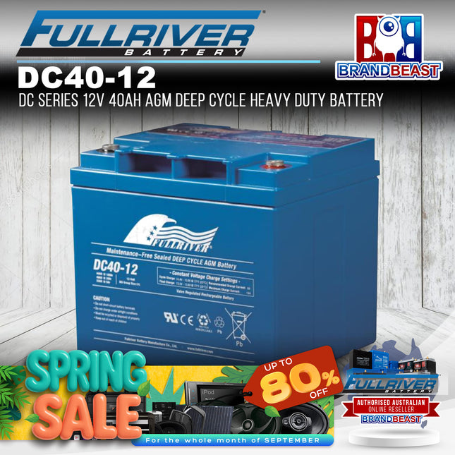 Fullriver DC40-12 DC Series 12V 40Ah AGM Deep Cycle Heavy Duty Battery